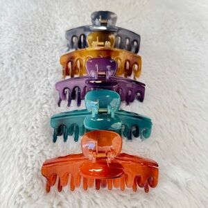 Set of 5 Shiny Claw Clips